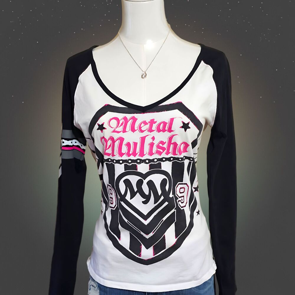 Metal Mulisha Long Sleeve Graphic Shield Y2K Women’s M Rare Moto Punk Grungecore